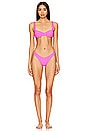 view 4 of 4 Wavy Baby Wide Strap Balconette Bikini Top in Blazing Pink
