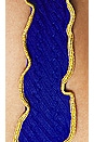 view 5 of 5 Luli Adore Wavy Luxe Stitch High Leg Brazilian Bottom in Blue