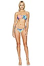 view 4 of 4 Deco Gardens Wavy Ruched Bikini Bottom in Multicolor