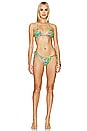 view 4 of 5 Hibiscus Dream Wavy Ruched Back Bikini Bottom in Multicolor