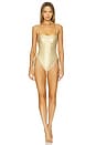 view 1 of 4 MAILLOT DE BAIN 1 PIÈCE MEDUSA SQUARE NECK LACED UP in Gold