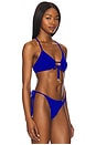 view 2 of 4 Drawstring Keyhole Bralette in Blue