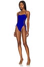view 1 of 4 Square Neck Laced Up One Piece in Blue