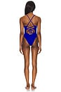 view 4 of 4 Square Neck Laced Up One Piece in Blue