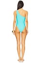 view 3 of 4 Asymmetrical Cut Out Ring Bodysuit in Aqua