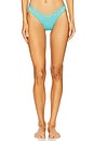 view 1 of 5 Strappy Loop Brazilian Scrunch Bottom in Aqua
