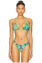 view 1 of 5 Caribbean Fantasy Triangle Bikini Top in Multicolor