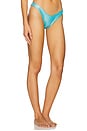 view 2 of 5 Luminous High Leg Brazilian Bikini Bottom in Metallic Blue