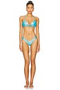 view 4 of 5 Luminous High Leg Brazilian Bikini Bottom in Metallic Blue