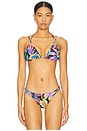 view 1 of 4 Neon Nights Triangle Bikini Top in Multicolor
