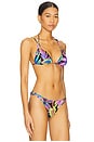view 2 of 4 Neon Nights Triangle Bikini Top in Multicolor