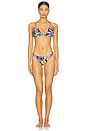 view 4 of 4 Neon Nights Triangle Bikini Top in Multicolor