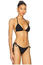 view 2 of 5 Wavy Seamless Triangle Bikini Top in Black