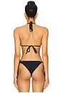 view 3 of 5 Wavy Seamless Triangle Bikini Top in Black