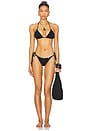 view 4 of 5 Wavy Seamless Triangle Bikini Top in Black