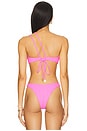 view 3 of 4 Asymmetric Ring Bikini Top in Blazing Pink