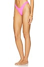 view 2 of 4 High Leg Brazilian Bikini Bottom in Blazing Pink