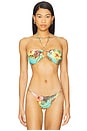 view 1 of 5 Chain Drawstring Bandeau Bikini Top in Multicolor