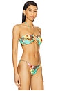 view 2 of 5 Chain Drawstring Bandeau Bikini Top in Multicolor