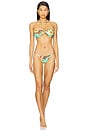view 4 of 5 Chain Drawstring Bandeau Bikini Top in Multicolor