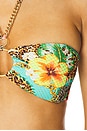 view 5 of 5 Chain Drawstring Bandeau Bikini Top in Multicolor