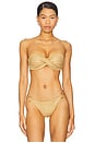 view 1 of 6 Golden Sunset Underwire Push Up Bikini Top in Gold