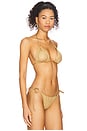 view 2 of 5 Golden Sunset Triangle Bikini Top in Gold