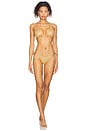 view 4 of 5 Golden Sunset Triangle Bikini Top in Gold