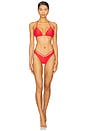 view 4 of 5 Sunset Glow Loop Brazilian Bikini Bottom in Red
