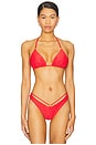 view 1 of 5 Sunset Glow Triangle Bikini Top in Red