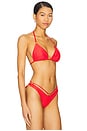 view 2 of 5 Sunset Glow Triangle Bikini Top in Red