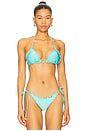 view 1 of 4 Wavey Triangle Bikini Top in Aruba Blue