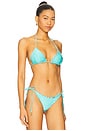 view 2 of 4 Wavey Triangle Bikini Top in Aruba Blue