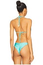 view 3 of 4 Wavey Triangle Bikini Top in Aruba Blue