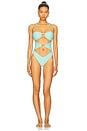 view 2 of 5 Cut Out One Piece Swimsuit in Aqua