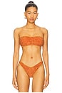 view 1 of 5 Luxe Stitch Free Form Removeable Bandeau Bikini Top in Brown