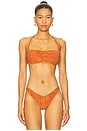 view 2 of 5 Luxe Stitch Free Form Removeable Bandeau Bikini Top in Brown