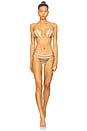 view 4 of 4 Seamless Wavy Ruched Back Bikini Bottom in Multicolor