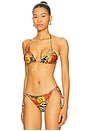 view 3 of 5 Chain Triangle Bikini Top in Multicolor