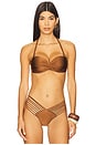 view 1 of 5 Underwire Push Up Bandeau Bikini Top in Brown