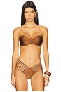 view 2 of 5 Underwire Push Up Bandeau Bikini Top in Brown
