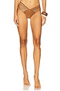 view 1 of 4 Strappy Brazilian Ruched Back Bikini Bottom in Brown
