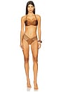 view 4 of 4 Strappy Brazilian Ruched Back Bikini Bottom in Brown
