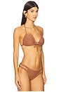 view 2 of 5 Molded Push Up Bandeau Halter Bikini Top in Brown & Gold