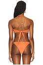 view 3 of 4 Drawstring Bandeau Bikini Top in Terracotta