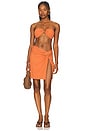 view 4 of 4 Drawstring Bandeau Bikini Top in Terracotta