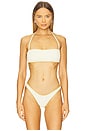 view 2 of 5 Luxe Stitch Free Form Bandeau Bikini Top in Ivory