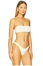 view 3 of 5 Luxe Stitch Free Form Bandeau Bikini Top in Ivory