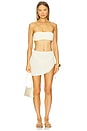 view 5 of 5 Luxe Stitch Free Form Bandeau Bikini Top in Ivory