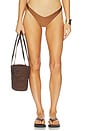 view 1 of 4 High Leg Brazilian Bikini Bottom in Brown Story